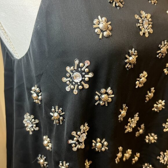 JOA Los Angeles Black Beaded Halter Camisole, Size Medium - Picture 5 of 14